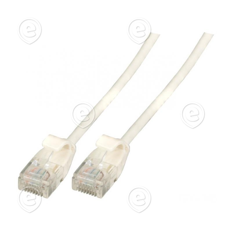 Vahekaabel CAT6A UTP 1,0m valge (ultrapehme TPE 3,6mm)