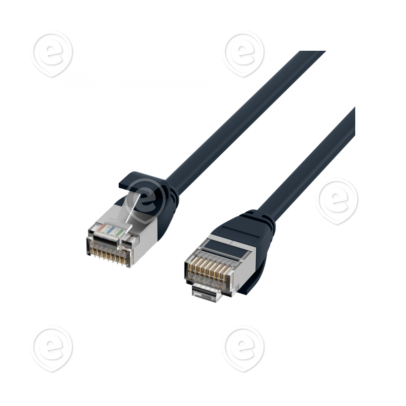 Vahekaabel CAT6A FTP 0,25m must (ultrapehme TPE 4,0mm)