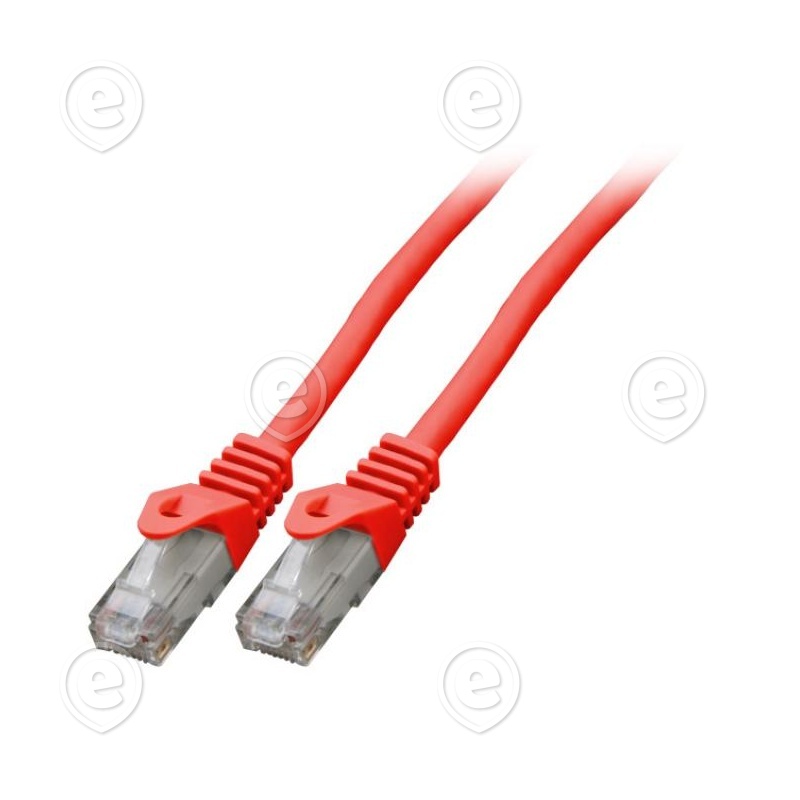 Vahekaabel CAT6 UTP, LSZH, 0,5m (punane) / murdumiskaitsega                                                                                                                         