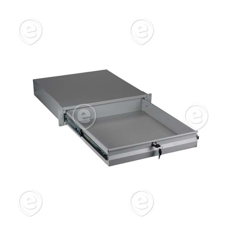 Sahtel 3U, lukustav, RAL7035 L=400mm, S=466mm