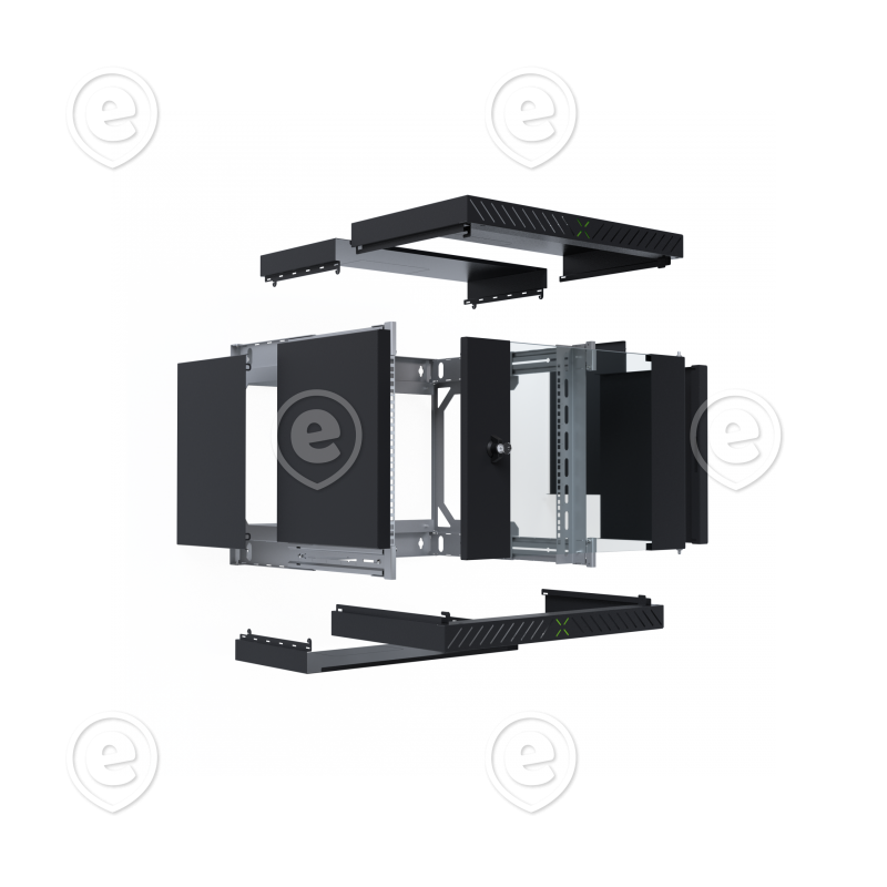 X-Rack 9U tellitava sügavusega seinakapp 400-600mm RAL9005
