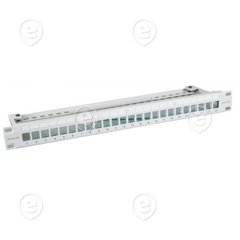 Modularpaneel 24-port, 1U,  (ilma pesadeta) INFRALAN seeria, hall                                                                                                                                      
