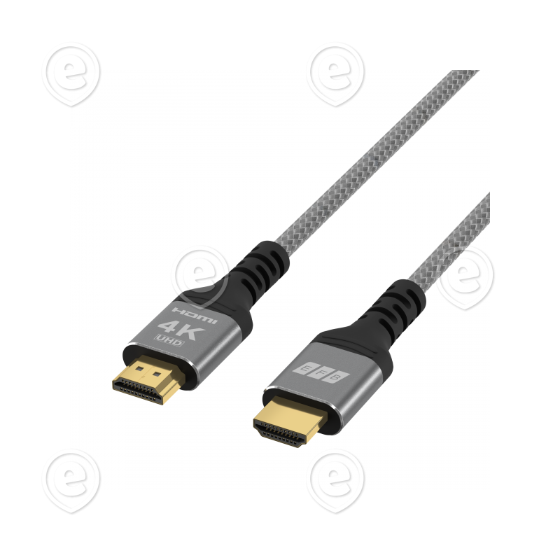 HDMI 2.0 kaabel, hall tekstiil, 4K60Hz 18 Gbit/s 5,0m