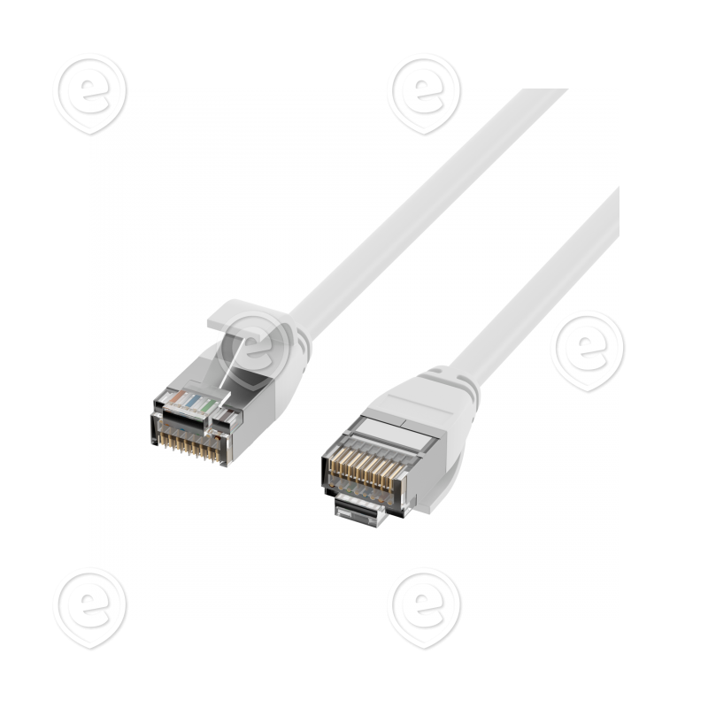 Vahekaabel CAT6A FTP 0,15m valge (ultrapehme TPE 4,0mm)
