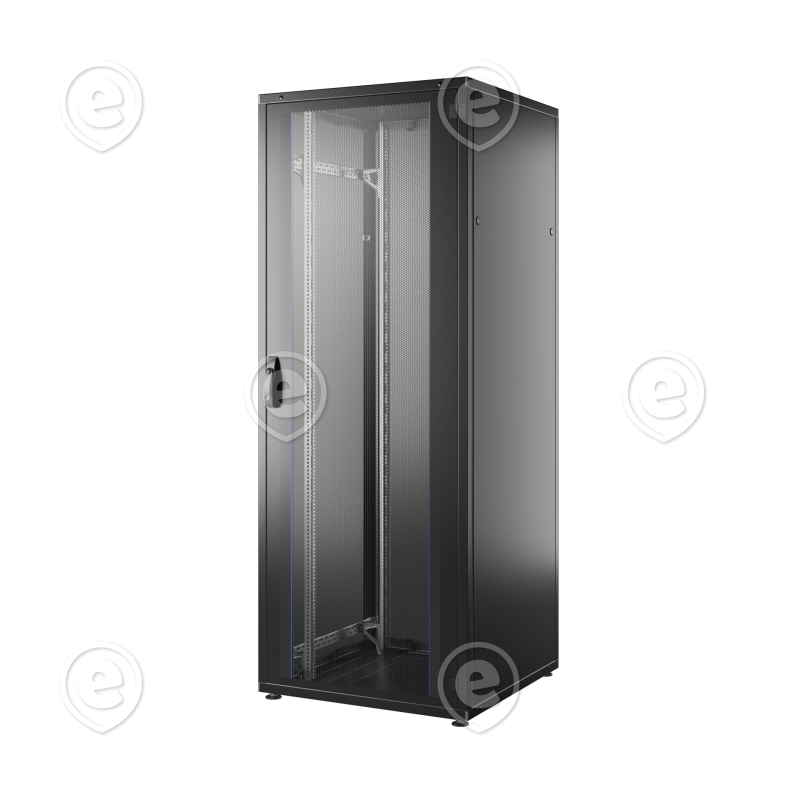Seadmekapp 42U, 1963x800x800 mm, klaas + metalluks RAL9005