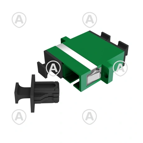 Adapter SC Duplex SM/APC plastik, keraamiline hülss, värvus tume roheline