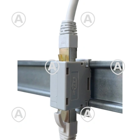 Modularpesa adapter 2 x RJ45, Cat.6A, DIN liistule