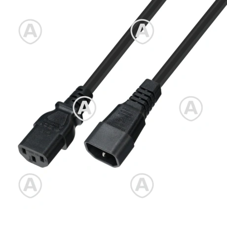 Toitejuhe ultrapehme 0,5m C13+C14, 3Gx0,75mm² , must                                                   