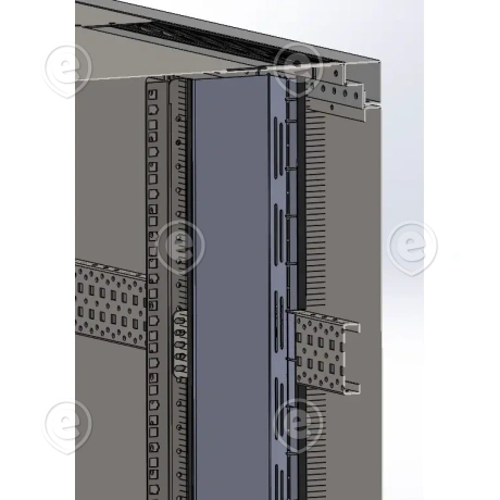 Vertikaalne õhutakistuse kattepaneel 42U harjastega, reguleeritav, RAL9005