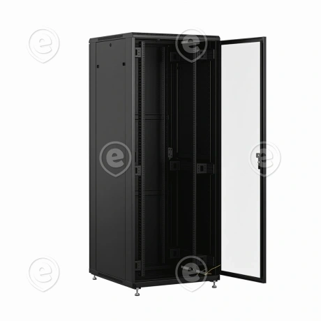 Võrgukapp PEL 42U 2000x800x1000mm, klaas+metalluks, külgseinad RAL9005