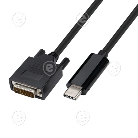 USB-C -DVI-D 18+1 kaabel 4K60Hz 0,5m, must 