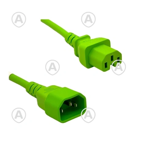 Toitejuhe 0,5m C15+C14, 3Gx1,00mm², roheline                                                                                                                                                     