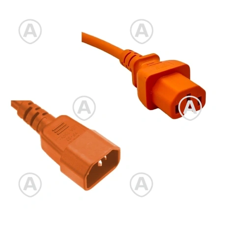 Toitejuhe 0,5m C15+C14, 3Gx1,00mm², orange                                                                                                                                                  