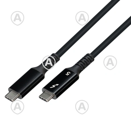 Thunderbolt 5 kaabel Tüüp-C M-M 80Gbps 240W/5A 8K60Hz must 3,0m