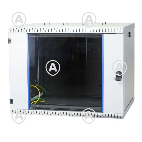 Seinakapp 12U heliisolatsiooniga 600x600x500mm (k,l,s), klaasuks ees, RAL7035                                                                                                                        