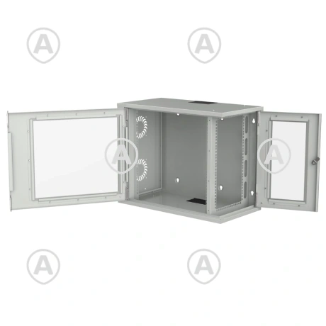 Seinakapp 19" 5U vert.+10’’ 10U hor. kaks klaasust, RAL7035