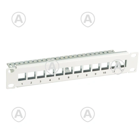 10“ 1U paneel, 12x keystone RAL7035