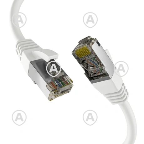 Vahekaabel CAT8.1 S/FTP, 1,5m, LSZH, 40Gbit, valge