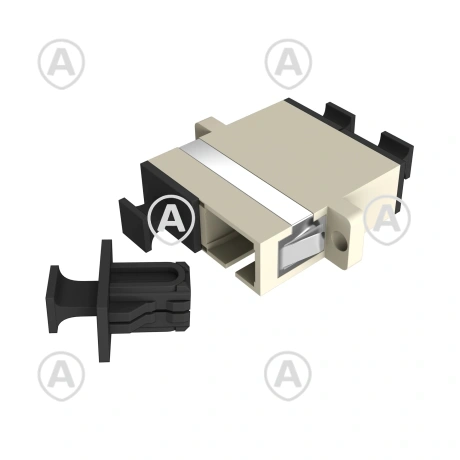Adapter SC Duplex MM OM2, plastik, keraamiline hülss, värvus hall                                                                                                    