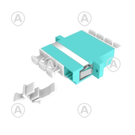 Adapter LC Quad MM OM3, plastik, keraamiline hülss, värvus aqua                                                                                                                        
