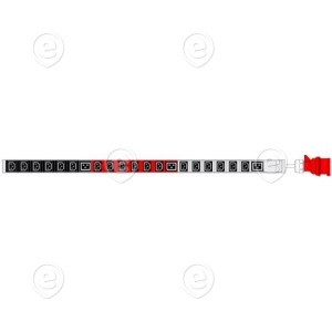 PDU 3x16A (max 11040W), 24xC13+6xC19, length 1377mm, cord H05VVF.5G2,5mm² 3m                                                                                                