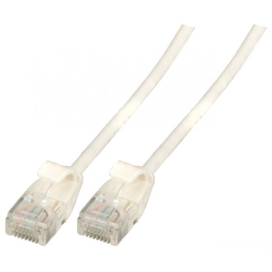 RJ45 Patch cable U/UTP, Cat.6A, Raw cable TPE 3,6mm ultraflex, 0.15m, white