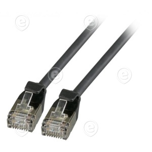 RJ45 Patch cable U/UTP, Cat.6A, Raw cable TPE 3,6mm ultraflex, 3,0m, black