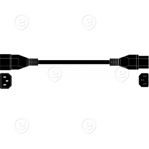 Toitejuhe 2,0m C13+C14, H05VV-F 3Gx1,0mm2                                                                                                                                            