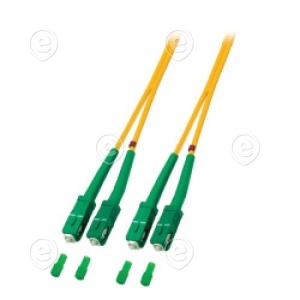 Duplex Jumper SC/APC-SC/APC 9/125µ, OS2, LSZH, yellow, 3.0mm, 1m