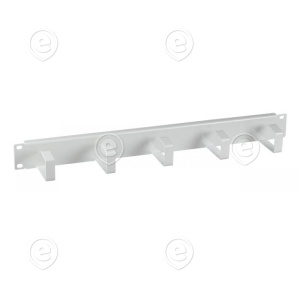 19" 1U Cable Routing Panel, 5 Brackets, Steel , RAL9005                          