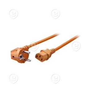 Power Cable CEE7/3 90° - C13 180°, orange, 1.8 m, 3 x 0.75 mm²