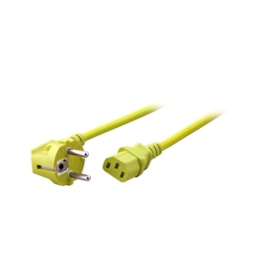 Power Cable CEE7/3 90° - C13 180°, yellow, 1.8 m, 3 x 0.75 mm²