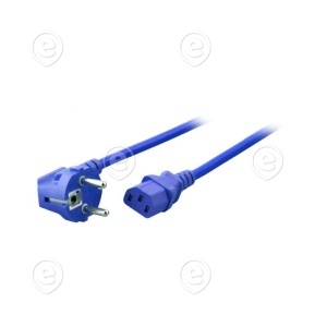 Power Cable CEE7/3 90° - C13 180°, blue, 1.8 m, 3 x 0.75 mm²