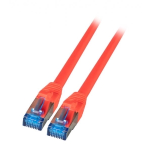 RJ45 Patch cable S/FTP, Cat.6A, Cat.7 Raw cable TPE superflex, 10m, red