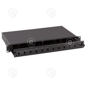 FO paneel 1U 24x LC quad adapteritele  RAL9005, väljatõmmatav                                                                                                                              