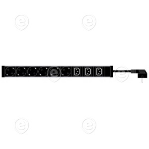 PDU 6xSchuko +3xC13 , cord 3m, RAL9005       