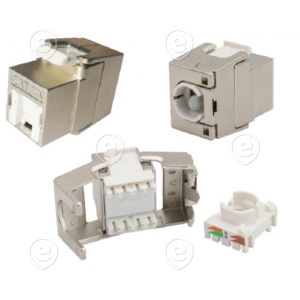 RJ45 Shortbody Keystone STP, Cat.6A 500MHz with internal shutter