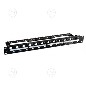 INFRALAN® Distribution Panel 19" 1U, 24-Port shifted, ANEXT optimized, black                                           