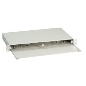Splice box sliding version 1U without front panel, unequipped, grey