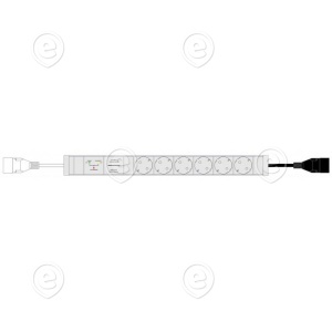 ATS 6xSchuko sockets outlet max. 10A/230VAC 3m C20 connectors, grey 