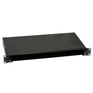 Splice box sliding version 1U without front panel, unequipped, black