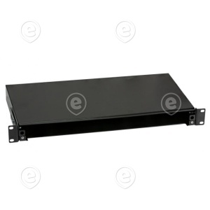 Splice box sliding version 1U without front panel, unequipped, black