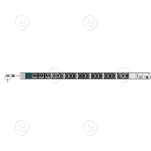 PDU 18xC13 + 3xC19 ampermeter, IP func, cord 3m -Schuko plug , length 861mm, RAL7035           