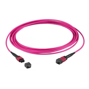 MTP®-F/MTP®-F 12-fiber matrix patch cable OM4, LSZH erica-violet, Code B, 10m