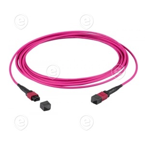 MTP®-F/MTP®-F 12-fiber matrix patch cable OM4, LSZH erica-violet, Code B, 10m