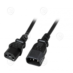 Extension Power Cable C13-C14 5m Black H05VV-F3G1,0mm2             