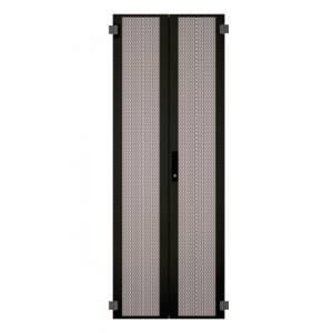 Steel Door Perforated for PRO 42U, 2-Part, Width 600 mm, 3-Pt.-Locking Black