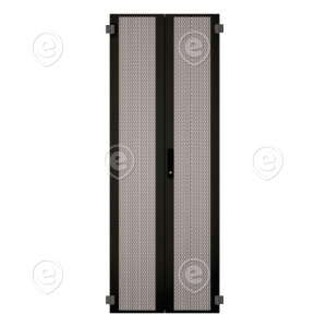 Steel Door Perforated for PRO 42U, 2-Part, Width 600 mm, 3-Pt.-Locking Black