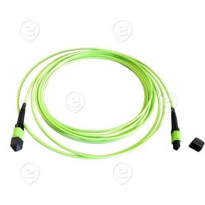 MTP®-F/MTP®-F 12-fiber matrix patch cable OM5, LSZH lime green, Code B, 2m