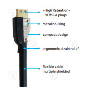 10.0m HDMI 2.0 High-Retention HDMI-A male to HDMI-A male UltraFlex/UL, black